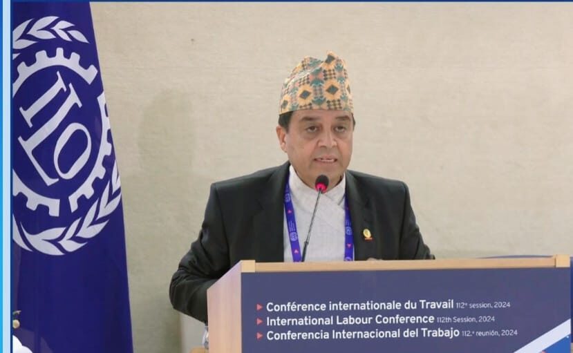 FNCCI President Dhakal addresses 112th International Labour Conference (1)