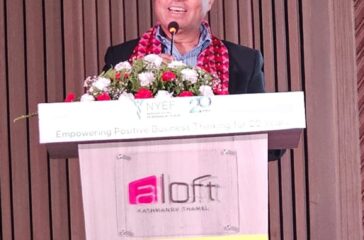 FNCCI President Dhakal addresses 20th AGM of NYEF (2)