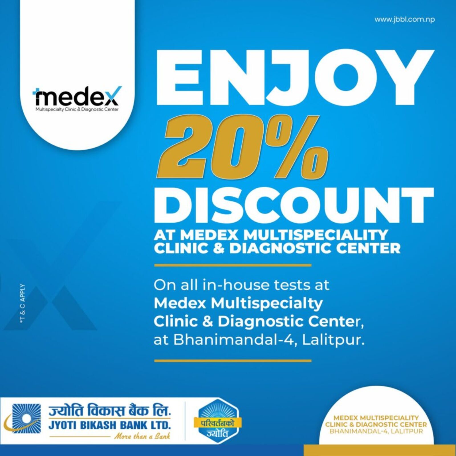 JBBL Offer x Medex Multispeciality Clinic and Diagnostic Center